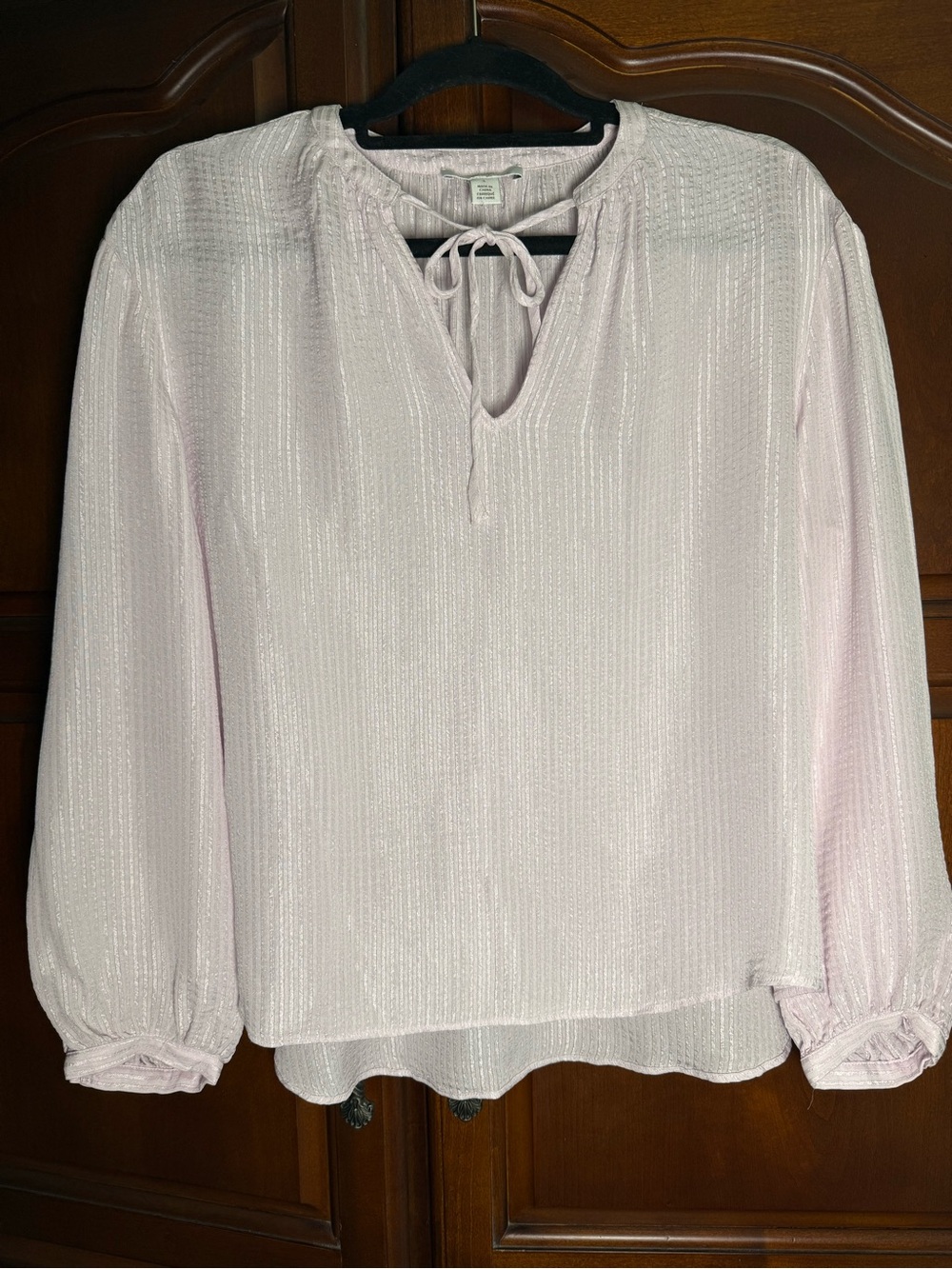 Nordstrom Signature Silk Blend Poet Peasant Blouse Top Small Light Pink